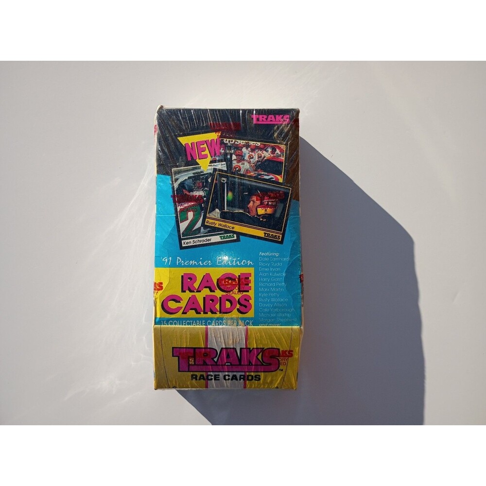 1991 Traks Race Cards Premier Edition Factory Sealed Hobby Box NASCAR Racing